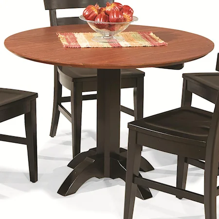 Round Pedestal Table with Drop Leaf & Laminate Top